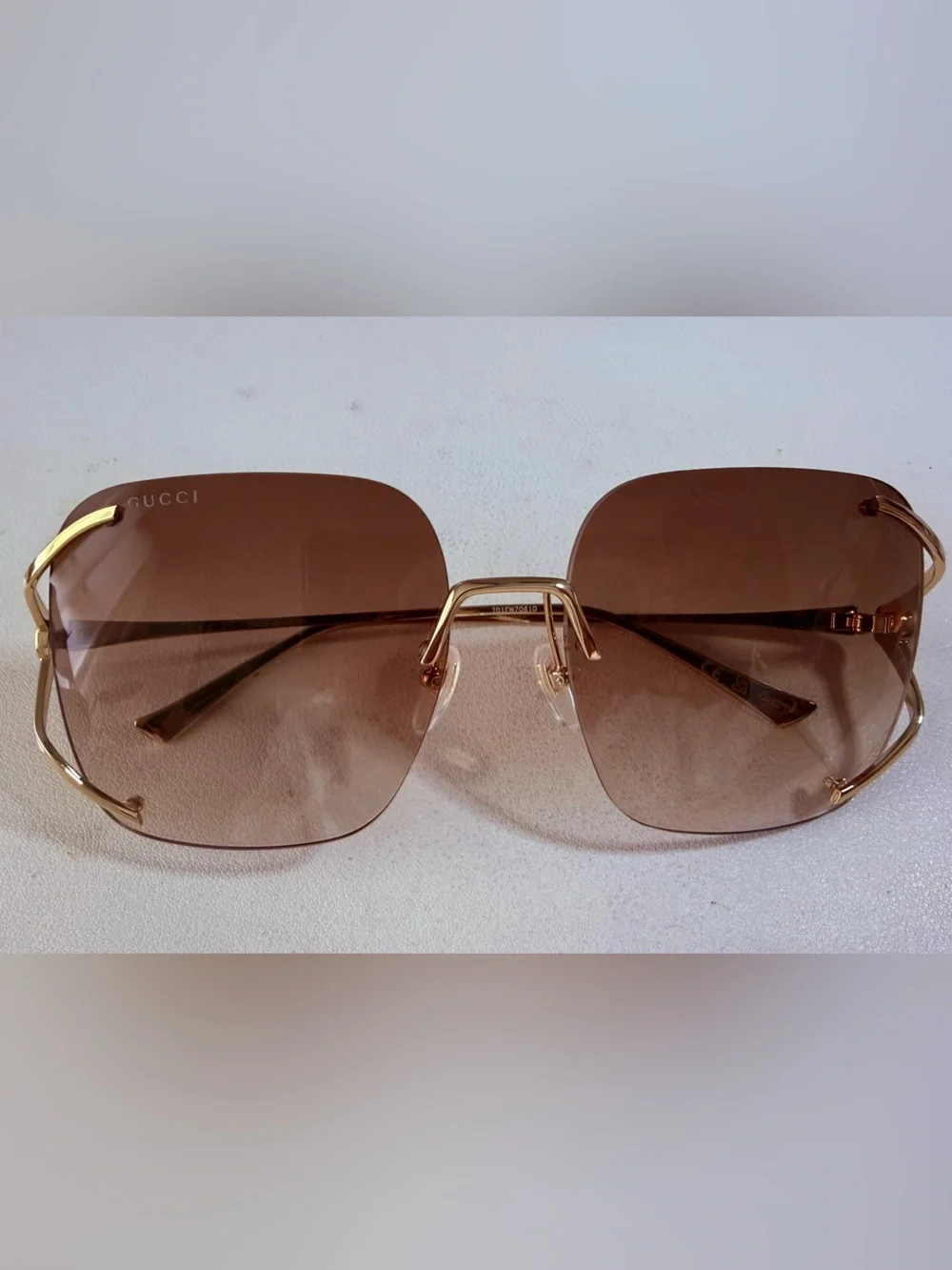 NEW Gucci GG0646S 002 Gucci-Logo Sunglasses Women's Gold/Brown Gradient 60mm - Picture 2 of 12